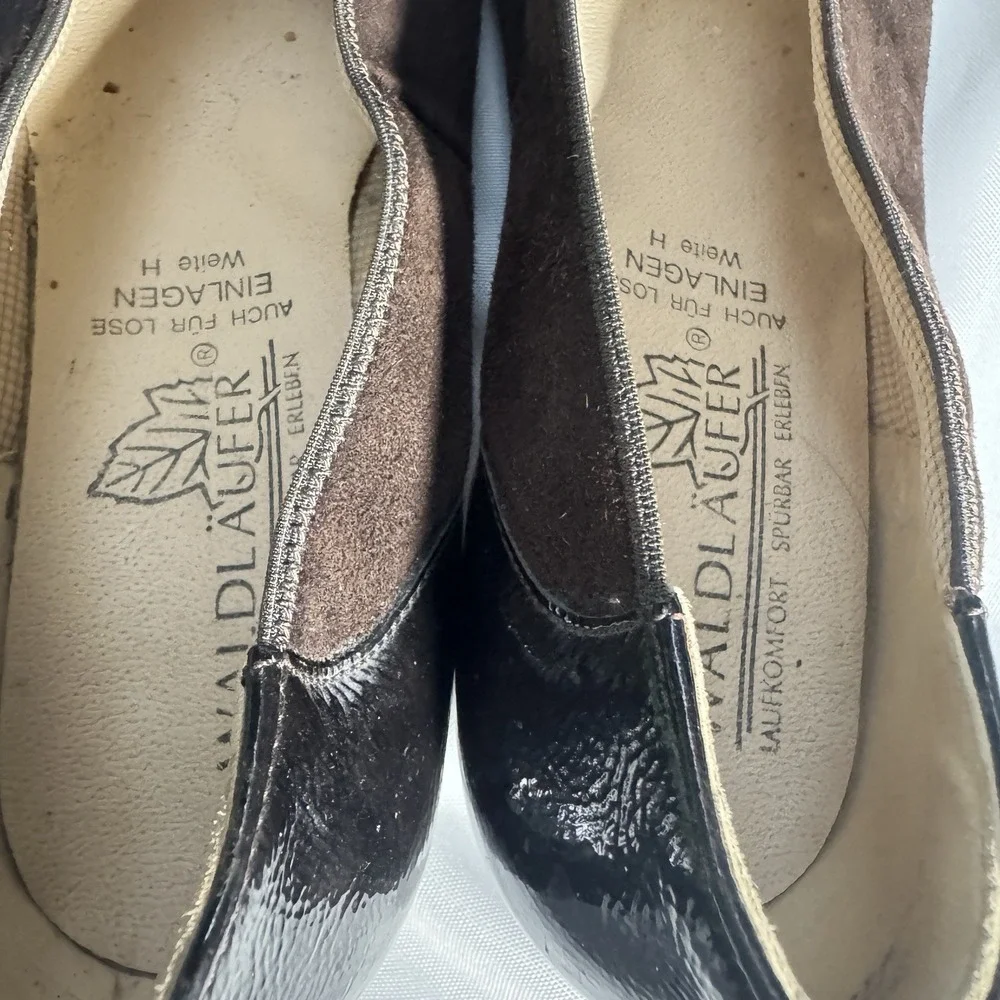 WALDLAUFER Women's Brown Comfort Wedge Pump Slip-on Shoe US 5.5